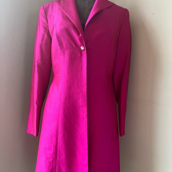 100% Raw Silk Designer Long Jacket - Picture 5 of 11